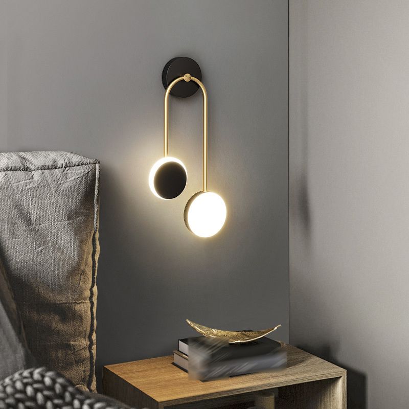 Contemporary Style Metal Wall Light Geometric LED Wall Sconce for Bedroom