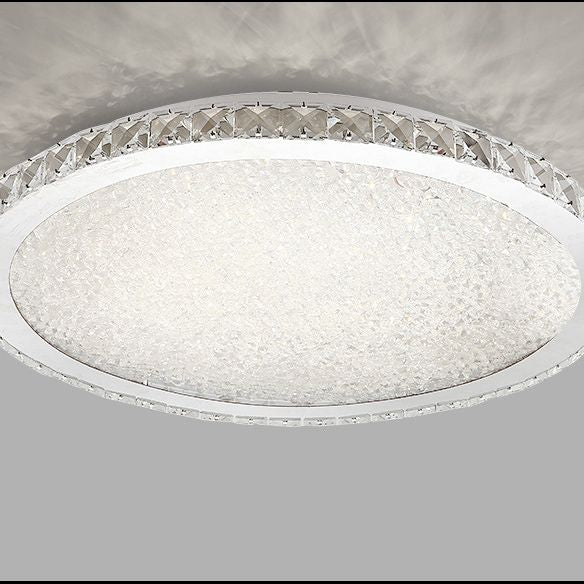 Modern Minimalist Crystal Flush Mount Ceiling Lamp Round Shape LED Flush Mount Lighting for Bedroom
