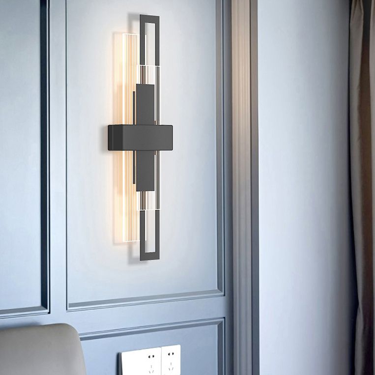 Luz de pared rectangular novedosa apliques modernas acrílico sala de estar LED luz montada de pared