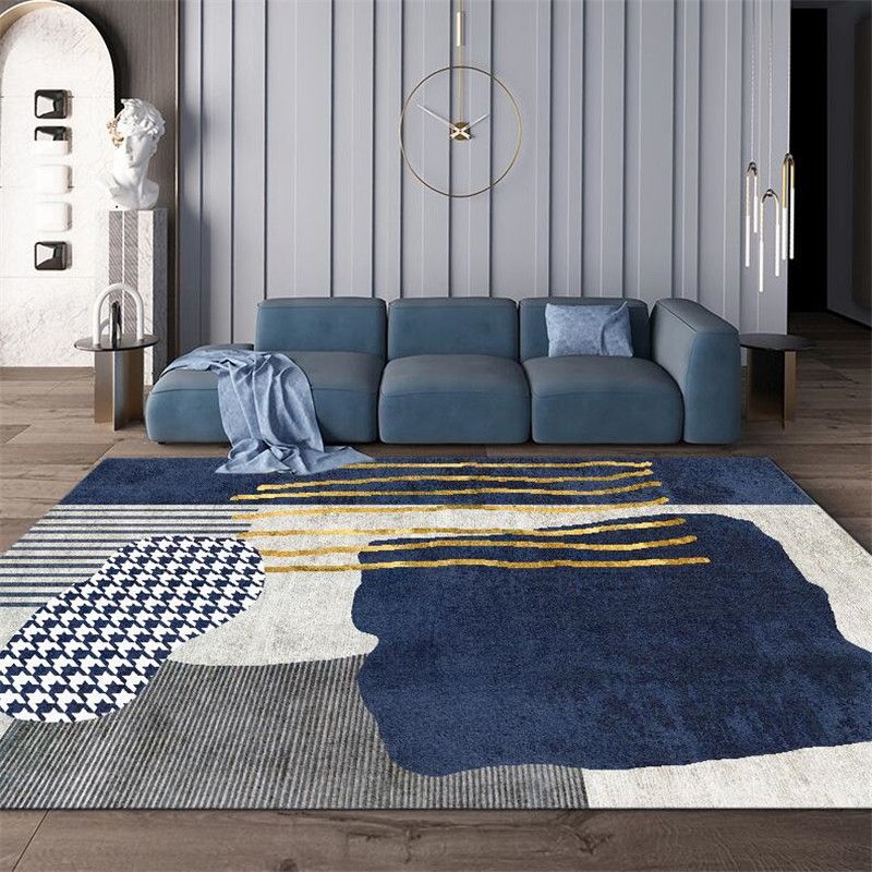 Moderner Farbblockbereich Teppich Orange Polyester Fläche Teppich nicht rutscher Backing Teppich für Wohnkultur