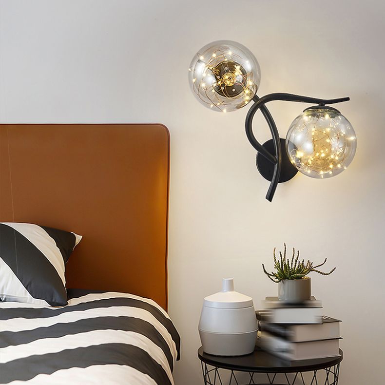 Kugelform Glaswand Licht moderner Stil 2 Leichter Wandhalterung Licht