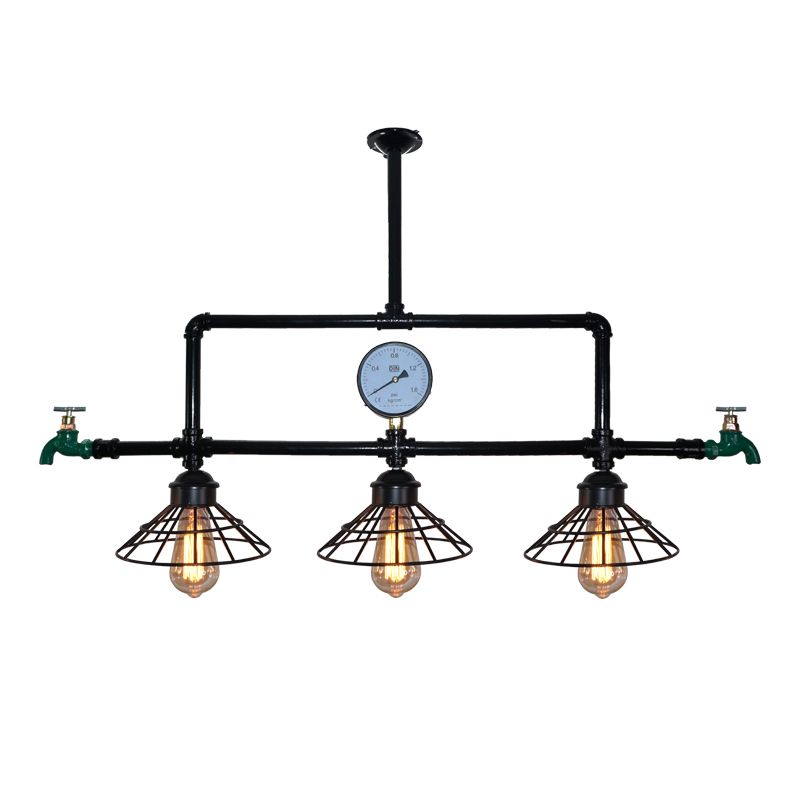 Linear Island Lighting Fixtures Industrial Metal Pendant Lighting for Restaurant