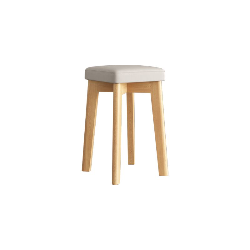 Wood Pouf Contemporary Square Solid Color Ottoman with Wooden Feet
