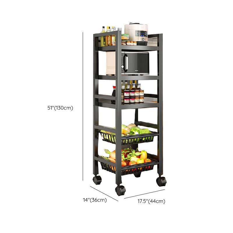 Metal Modern Prep Table Open Storage Home Dining with Basket Prep Table