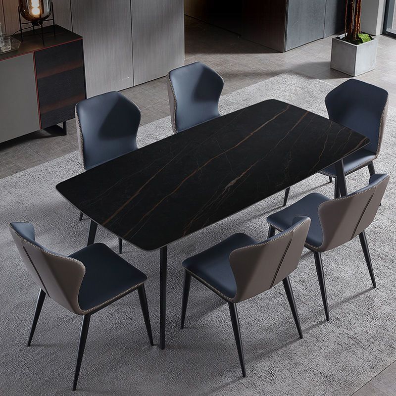 Silla sin brazos de comedor de metal contemporáneo, silla Wingback Parsons para uso doméstico