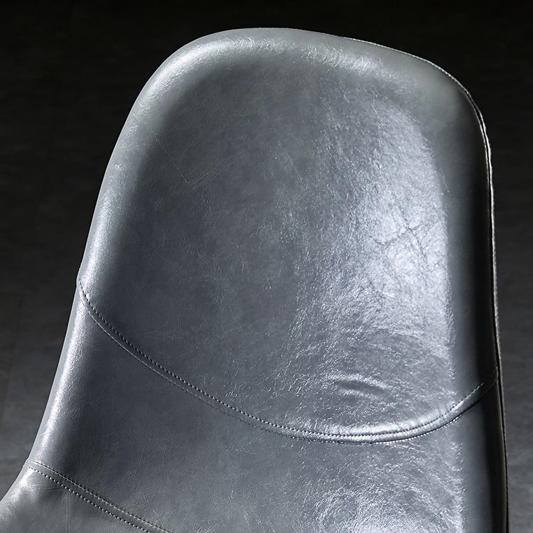 PU Leather Armless Dining Chairs Solid Back Dining Side Chair with Metal Legs