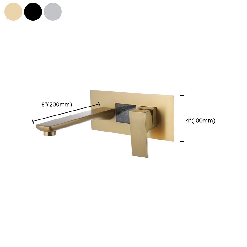 Modern Bathroom Faucet Solid Color Copper Wall Mount Bathtub Faucet
