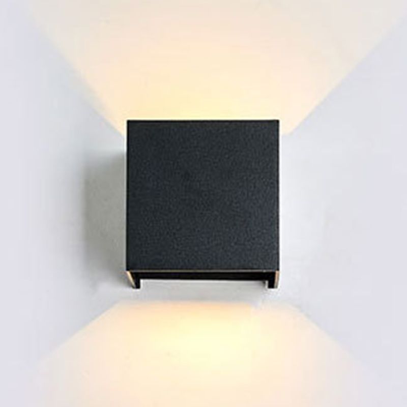 Simple Square Outdoor Wall Lamp Metal 1 Light Wall Light Fixture