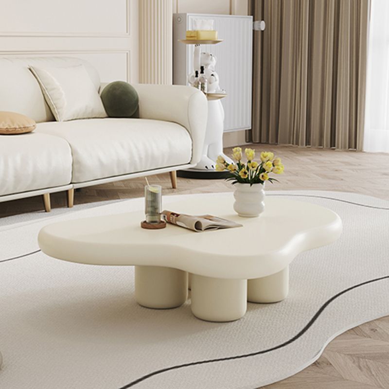 Scandinavian 4 Legs Coffee Table Solid Wood Geometric Cocktail Table