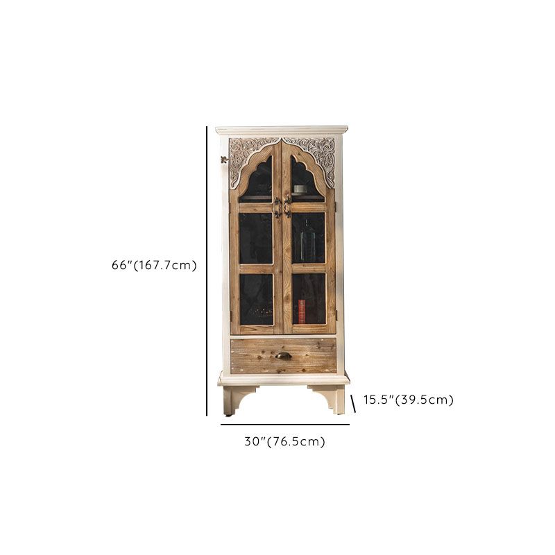 Traditional Display Stand Solid Wood Storage Cabinet for Dining Room