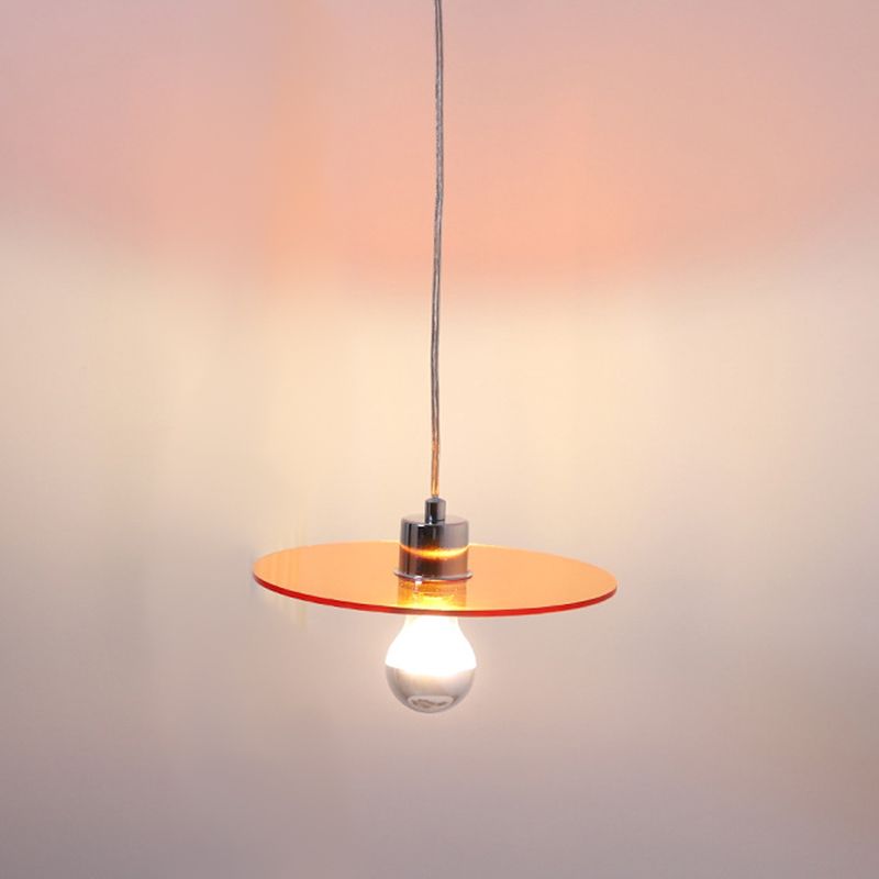 Circle Shape Hanging Lighting Modern Style Metal 1 Light Hanging Lamp for Bedside