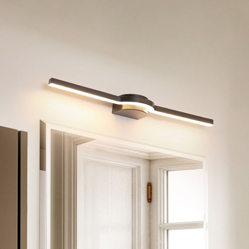 16 "/23,5" l Acryl Schlanke Linie Eitelkeitslicht zeitgenössische LED -Wandlampenleuchte in schwarz, weiß/warmes Licht