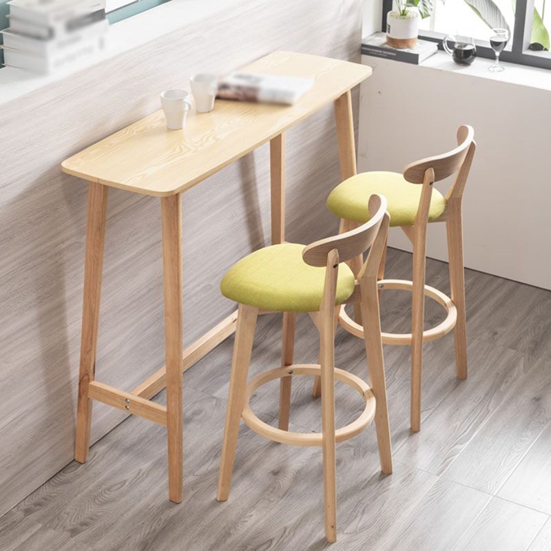 Taburetes de mostrador tapizado de madera natural taburetes de bar de reposapiés escandinavos