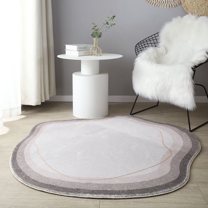 White Line Pattern Rug Polyester Modern Area Rug Stain Resistant Rug for Living Room
