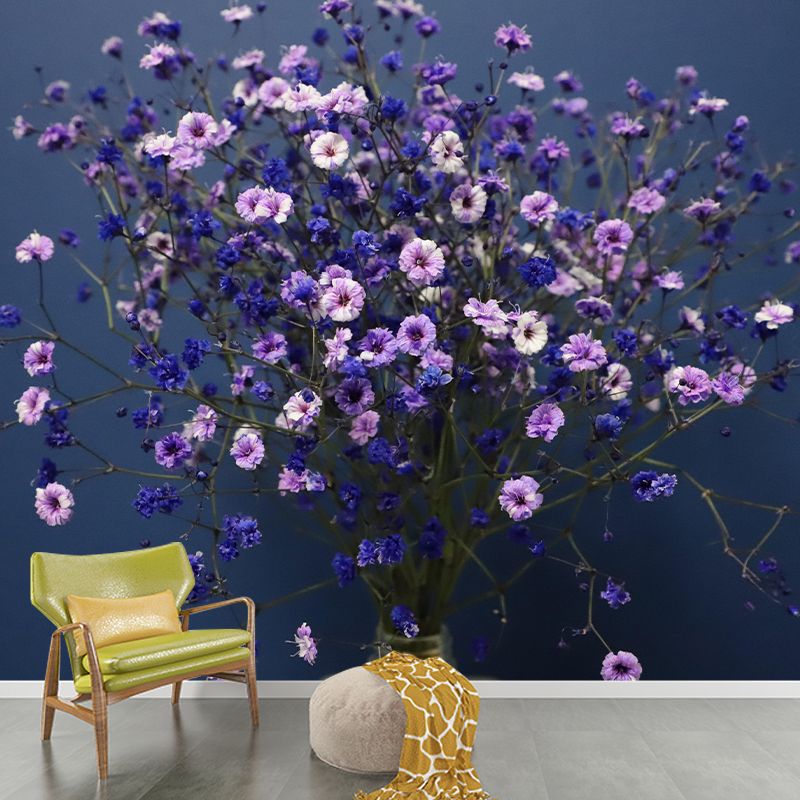 Gypsophila Mural Wall Covering for Living Room Decorative Mildew Resistant Wallpaper