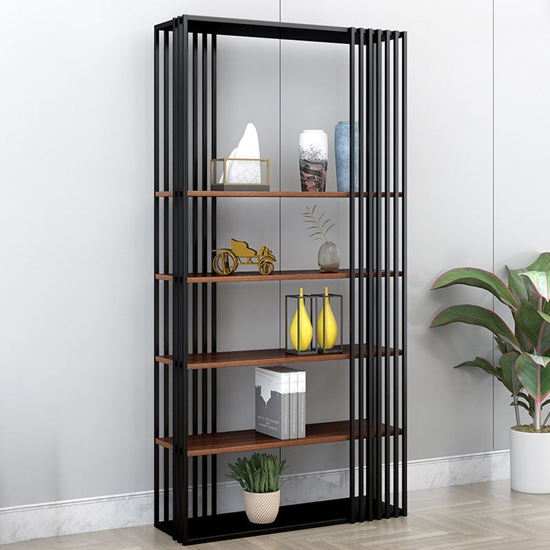 Wooden Standard Bookshelf Industrial Open Back Bookcase with Shelves