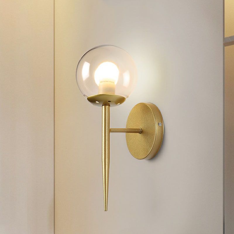 Torch Design Wand SCONCE Minimalistisch helder kogelglas enkele gang muurlamp