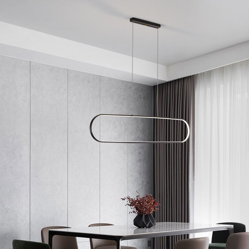 Linear Shape Island Pendants Contemporary Style Metal Pendant Lighting Fixtures