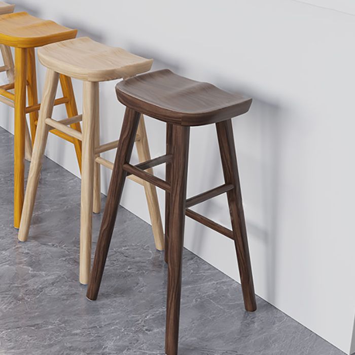 Moderner Barhocker aus massivem Holz mit Fußstütze, Wohnzimmer-Barhocker
