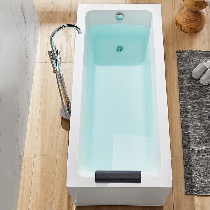 Modern Freestanding Rectangular Bath Tub Acrylic Home Bathtub in White