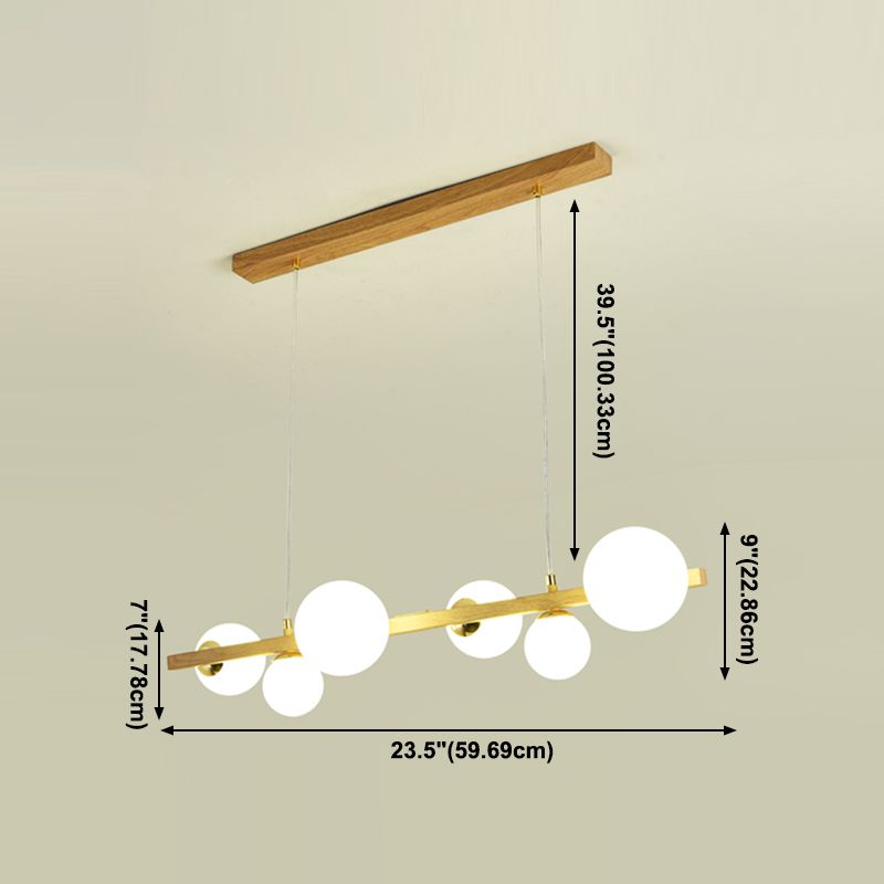Luces contemporáneas de la isla de la esfera de la isla de la isla en marrón
