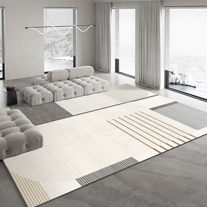 Alfombra de alfombra de poliéster moderno marrón alfombra lavable alfombra para sala de estar