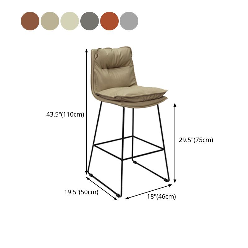 Metal Contemporary Kitchen Dining Room Armless Stool Low Back Bar Stool