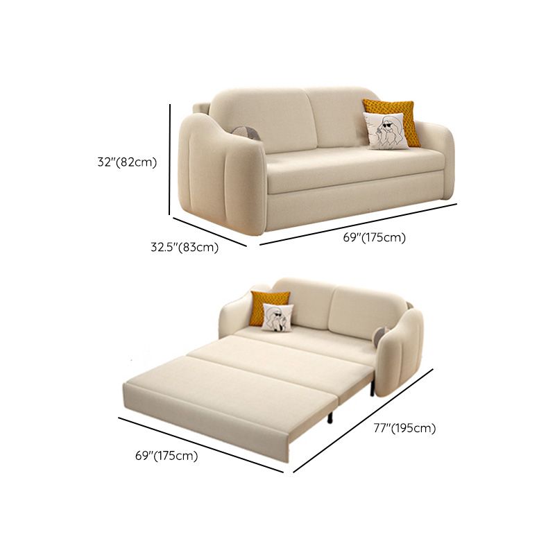 Scandinavian Sleeper Sofa White Convertible Sofas with Storage
