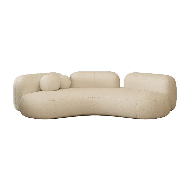 31.49" Wide Wool Curved Sofa Armless Sofa for Living Room, Apartment