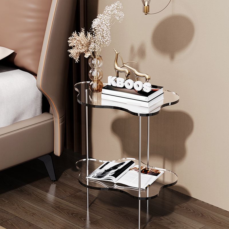 Acrylic Cloud Shaped End Table Set 18.5" Tall 2-Tier Sofa Side Accent Table