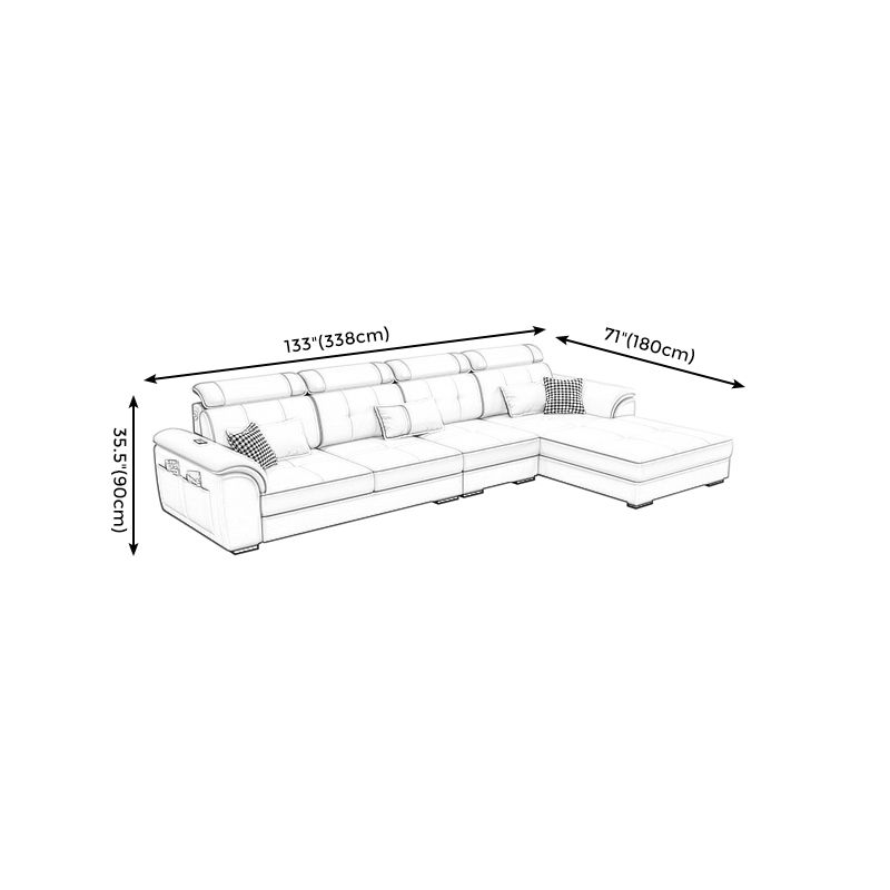 Pillowed Back Cushions Cotton Blend /Faux Leather Furniture Sectionals