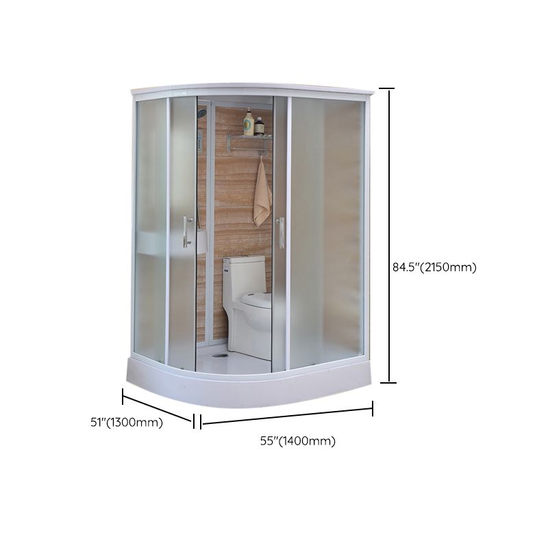 Double Sliding Shower Stall Tempered Glass Shower Stall with Hand Shower