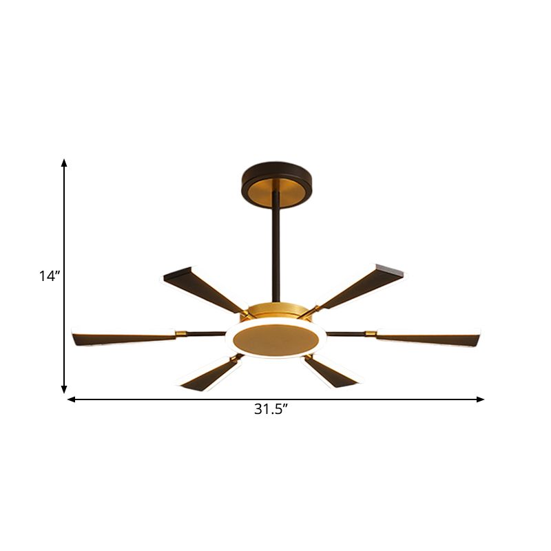 Trapezoid Living Room Chandelier Lamp Metallic 31.5"/39"/47" W LED Modern Pendant Light in Gold, Warm/White Light