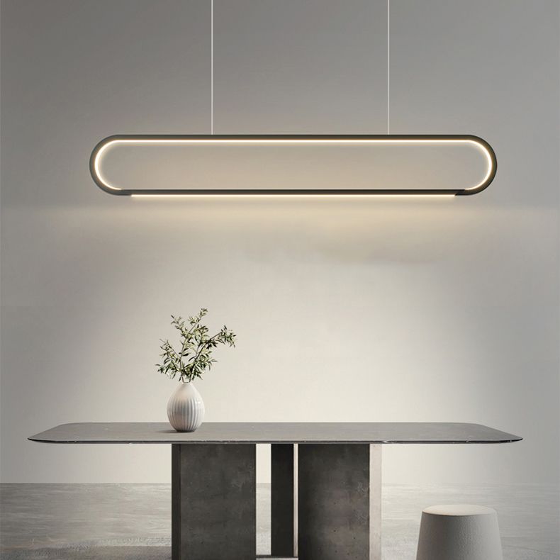 Linear Shape Island Pendants Contemporary Style Metal 2 Light Island Pendant Lights