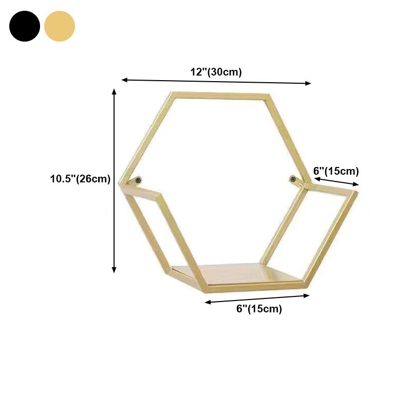 Iron Closed Back Bookshelf Gold and Black Industrial Wall Unit Bookshelf