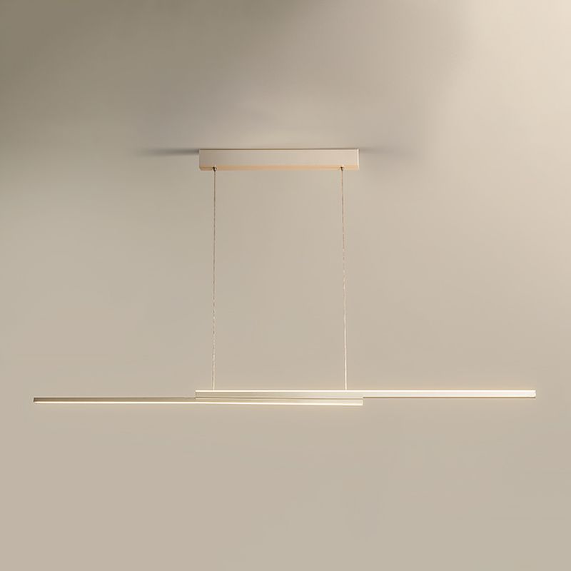 2 Light Linear Island Lighting Contemporary Metal Island Light Fixture