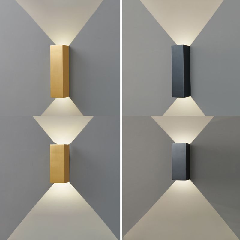 2-Light Rectangular Wall Sconce Light Modern Metal Wall Sconce Lighting