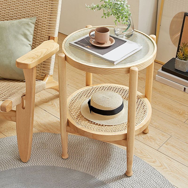 Tropical Coffee Cocktail Table Storage Solid Wood Coffee Table