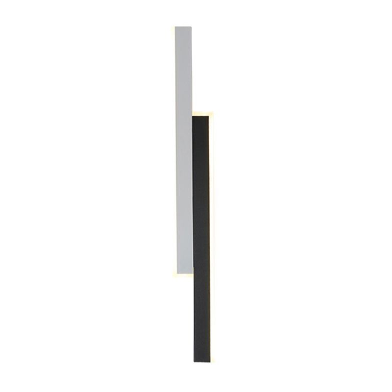 Modernism White/Black 2-Light Wall Mounted Sconce Linear LED Wall Light