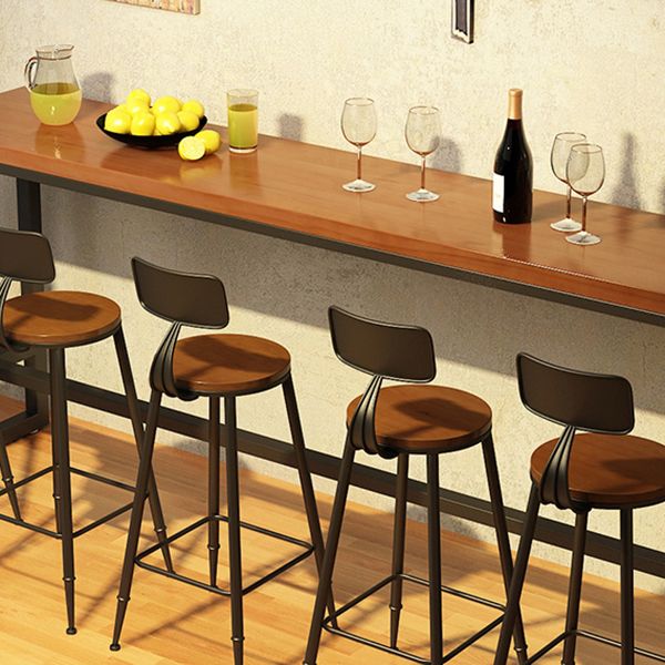 Solid Wood Pub Height Table Trestle Industrial Pub/Bar Dining Table