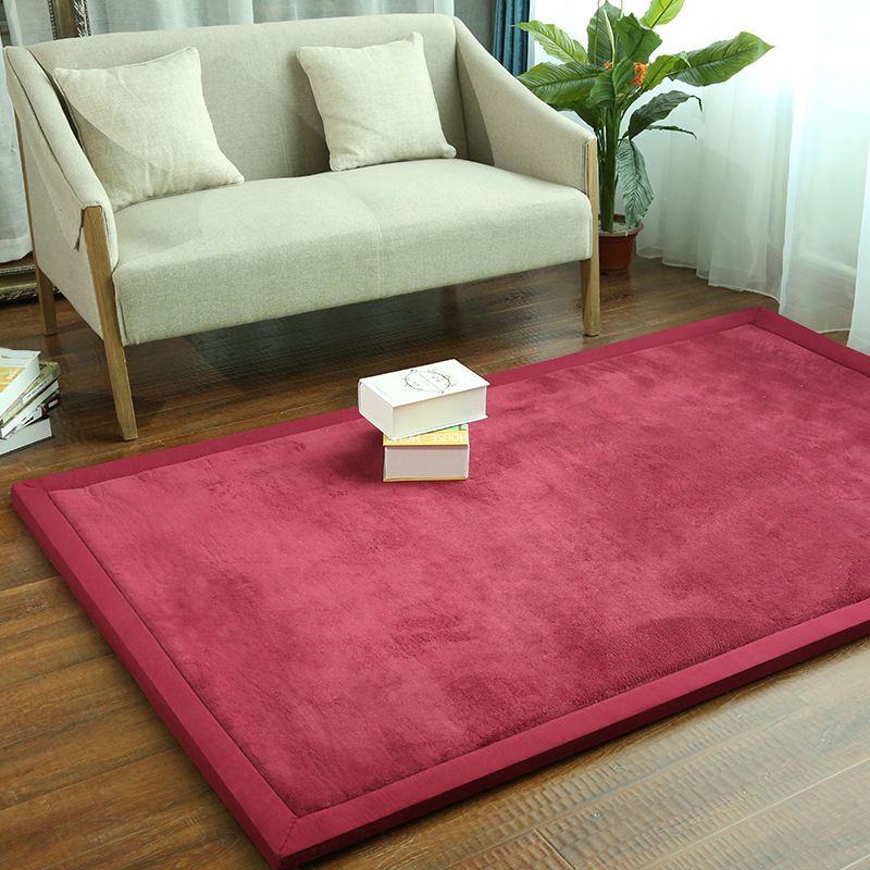 Casual Living Room Rug Multicolor Solid Color Area Carpet Synthetics Easy Care Stain-Resistant Indoor Rug