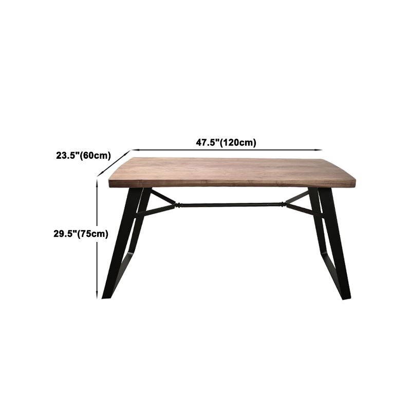 Natural and Black Dining Table Set 1/2/3/5/7 Pieces Rectangle Industrial Dinette Set