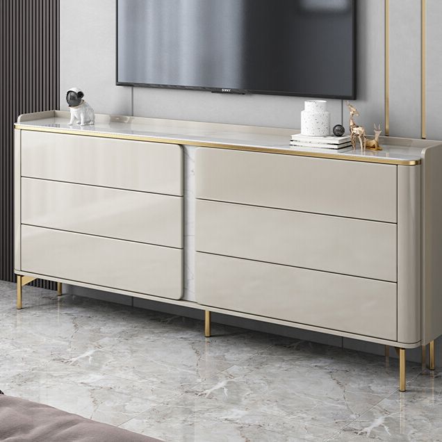 Classic Glam Dresser Stone Storage Chest Dresser with 6 Drawers , 11.7 Inch Width