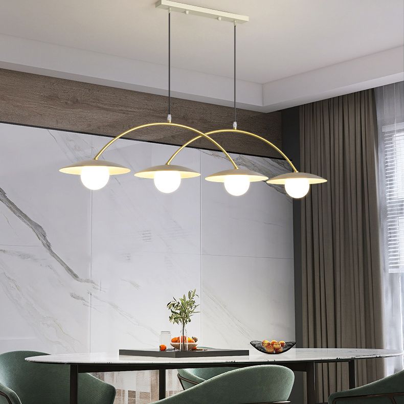 Gold and White Island Lights Contemporary Pendant Lights for Dining Room