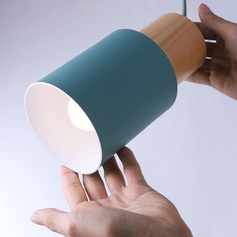 Modern Nordic Macaron Hanging Lamping Alluminio Cilindrico Light Penderant per spazi interni