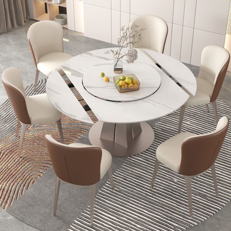Modern Style 1/3/4/5/7/9 Pieces Dining Sintered Stone Dining Table Set with Metal Legs