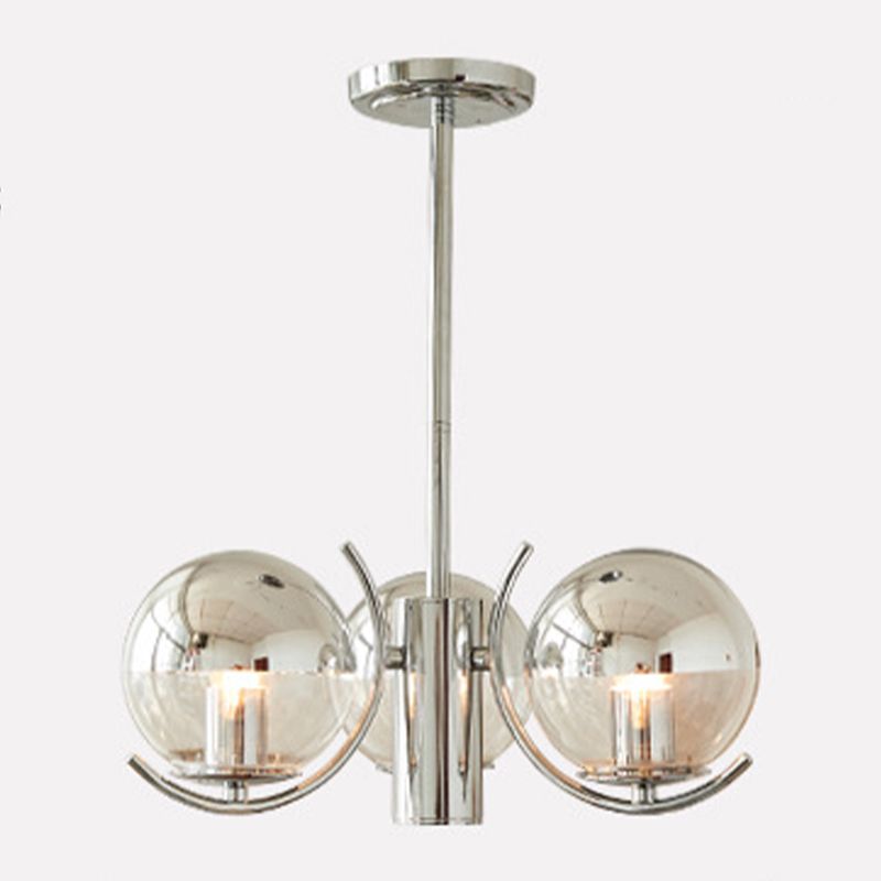 Postmodern Chandelier Light Fixtures Sliver Multi Head Hanging Chandelier for Bedroom