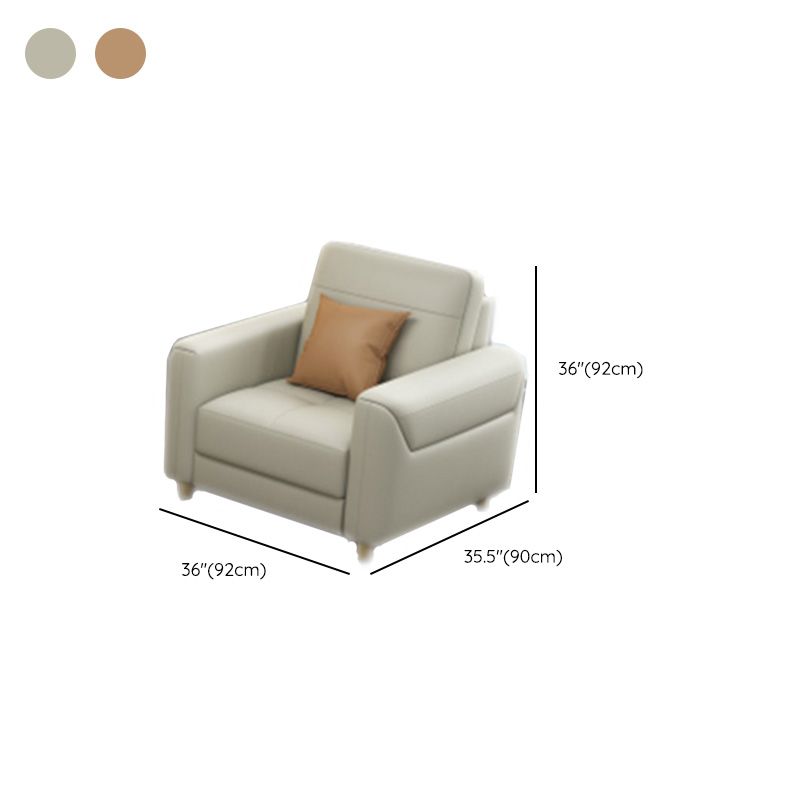 Contemporary Glam Leather Sofa with Bolster Pillows Seating for Living Room