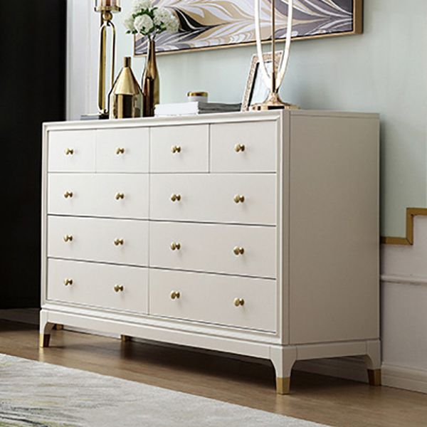 Classic Glam Double Dresser Cherry Horizontal Storage Chest Dresser for Bedroom