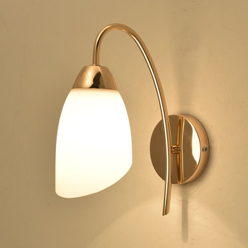 Light Luxury Wall Mount Light Geometry Shape Wall Lamp with Glass Shade for Bedroom